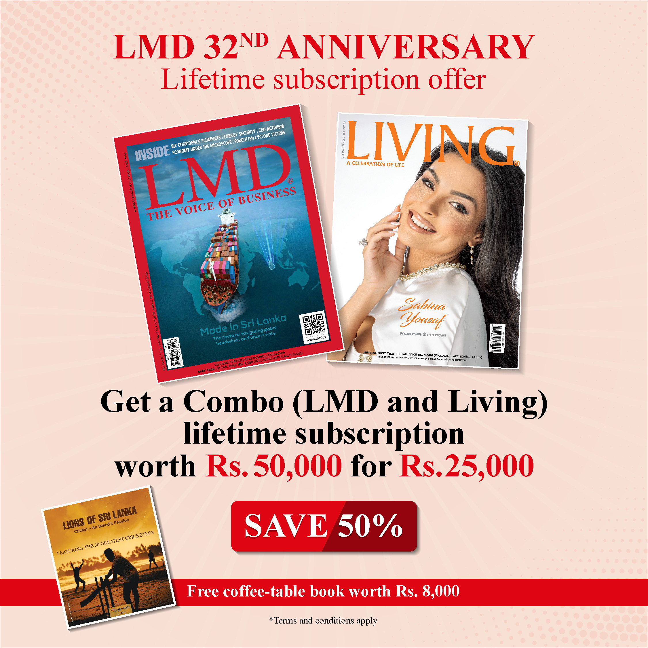 LMD AND LIVING LIFETIME SUBSCRIPTION OFFER – PRINT